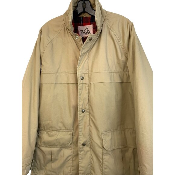 Mens Unisex VTG Porsha by Winer Full Length Winter Coat Utility Khaki Sz M 7026 - Picture 2 of 16